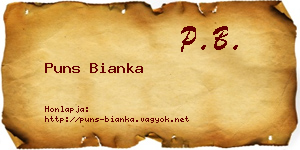 Puns Bianka névjegykártya